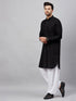 Men's Black Cotton Blend Pathani Suit Set
